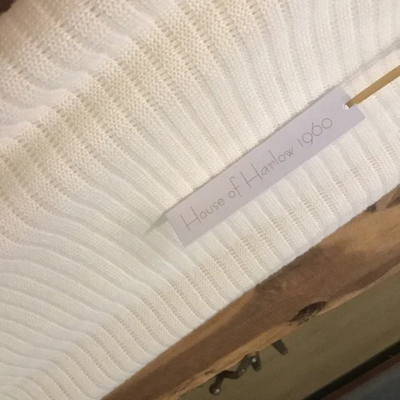 HOUSE OF HARLOW 1960 NWT Little White Knit Dress Flutter Midi Easter Summer - Picture 9 of 14